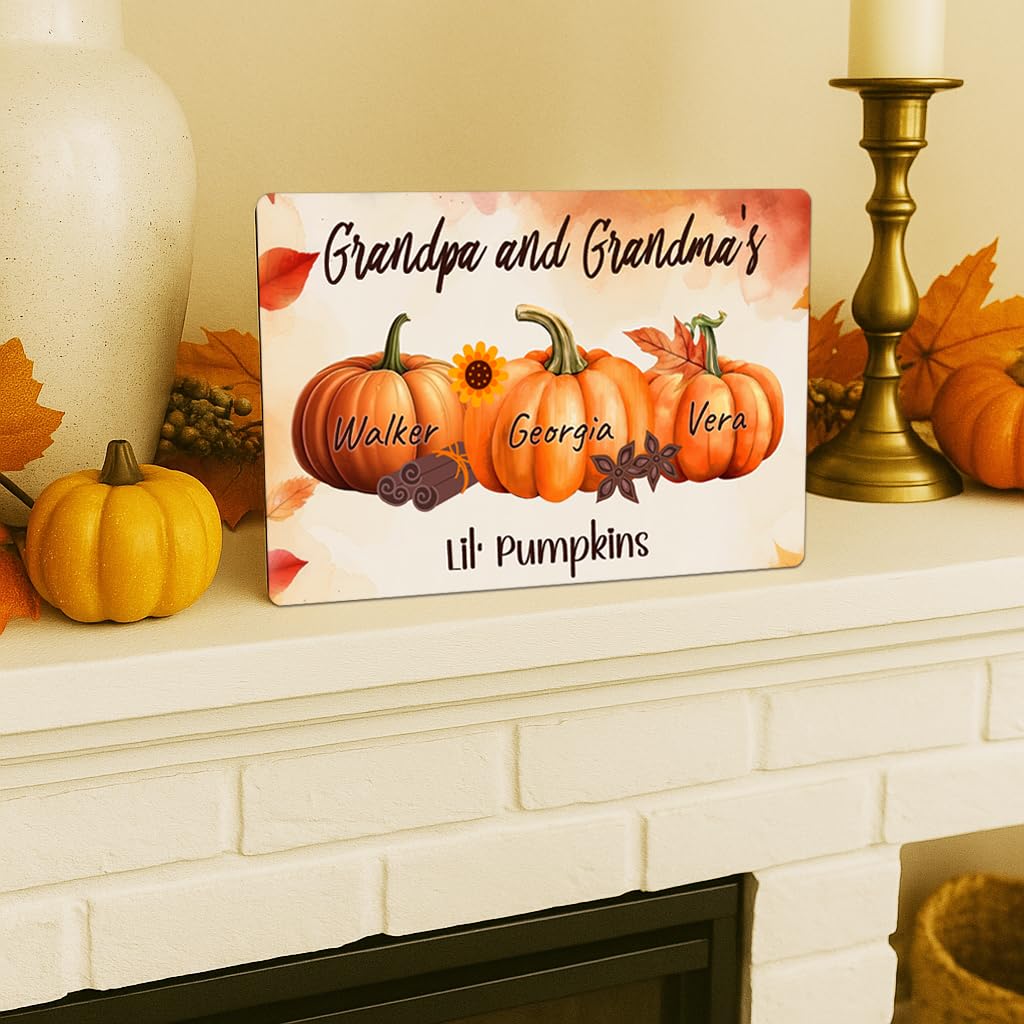 Personalized Grandma's Pumpkin Patch Sign | Custom Grandparent Gift | Fall Home Decor