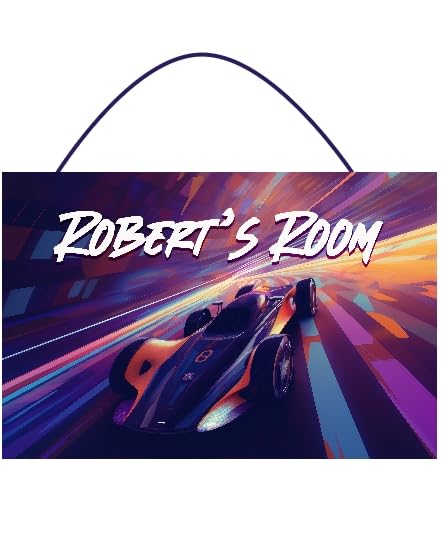 Personalized Racing Sign for Kid Bedroom | Racecar Room Decor Wall Art Gift | Custom Decorations