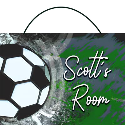 Personalized Soccer Sign, Custom Soccer Wall Art, Personalized Wall Sign, Soccer Decor for Bedroom, Personalized Football Door Plaque, Customized Soccer Gift, Graffiti Soccer