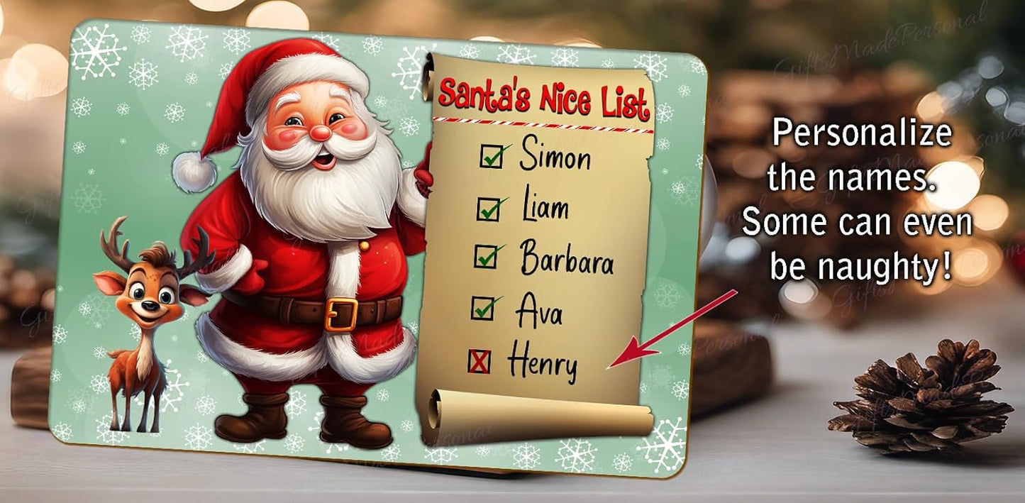 Personalized Christmas Family Sign - Santa List | Wood Christmas Gift Décor
