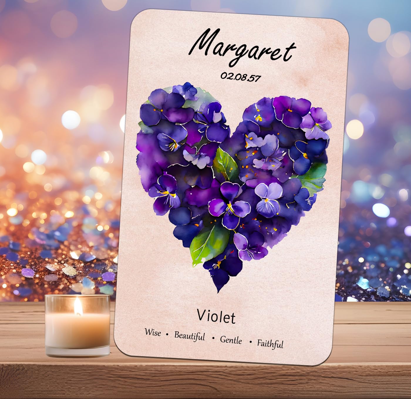 Personalized Birth Month Flower Heart Sign, a Unique Gift for Birthday, Valentine, Mother's Day