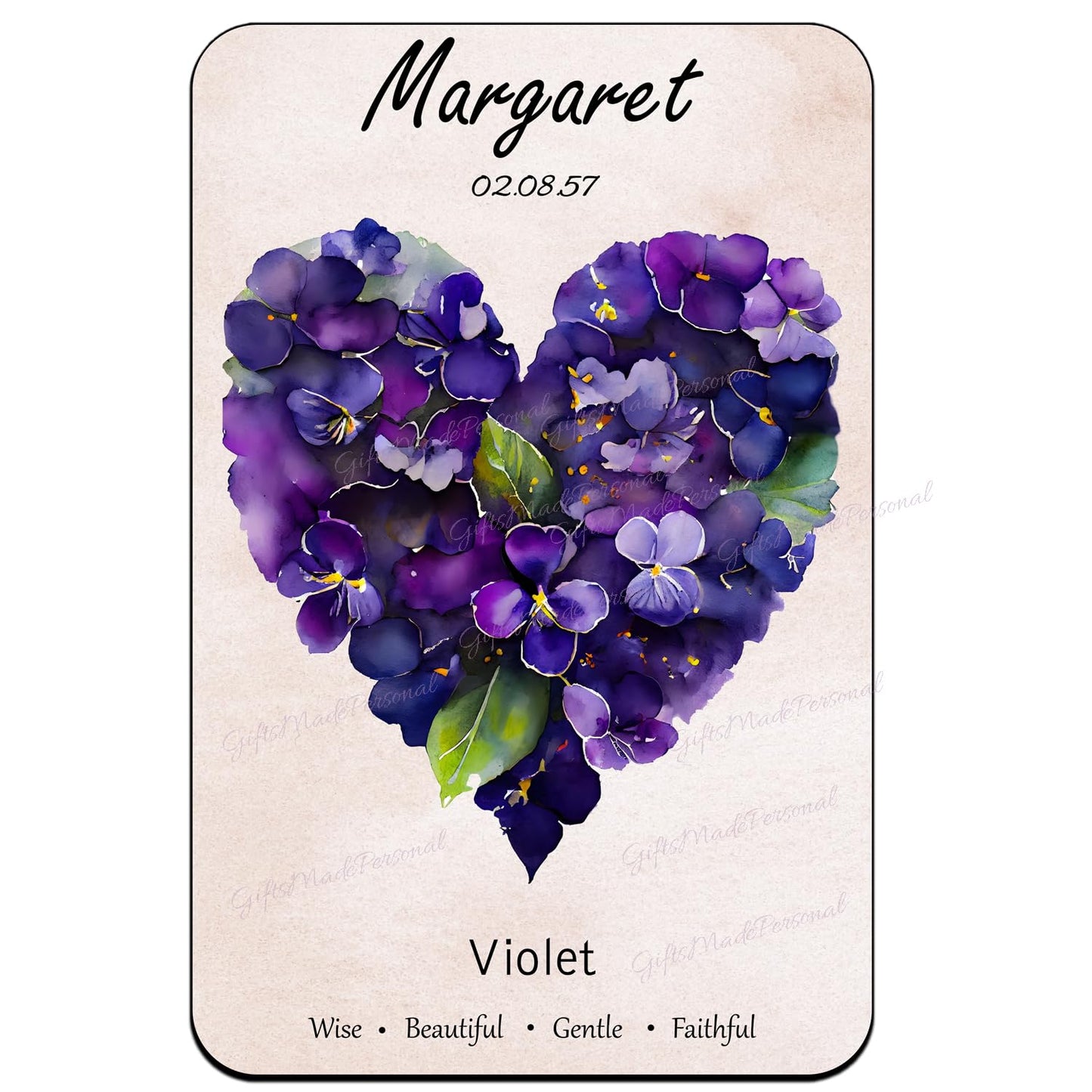 Personalized Birth Month Flower Heart Sign, a Unique Gift for Birthday, Valentine, Mother's Day