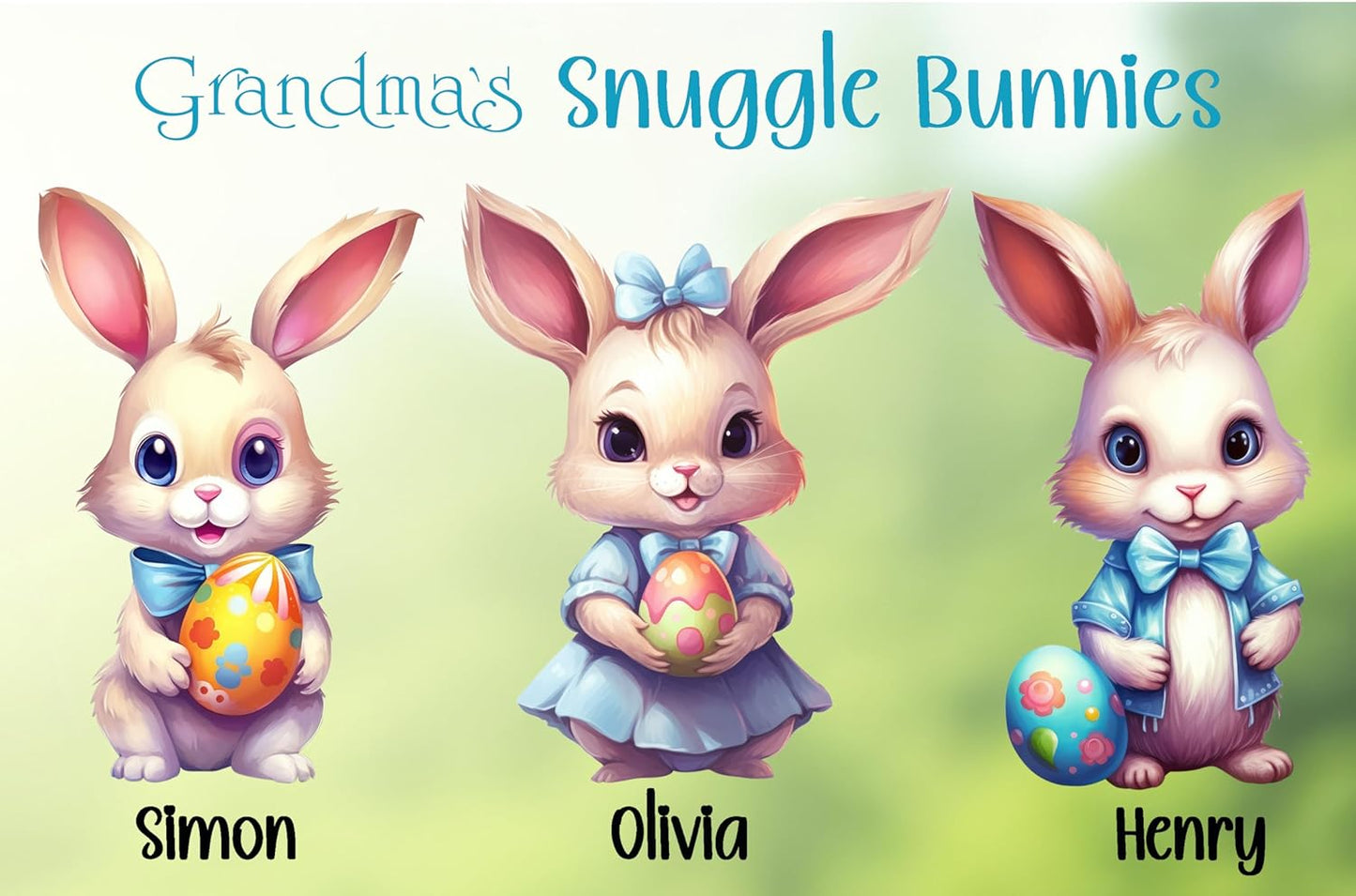 Personalized Easter Bunny Sign | Easter and Spring Décor for Door or Wall  | Grandma Gift |