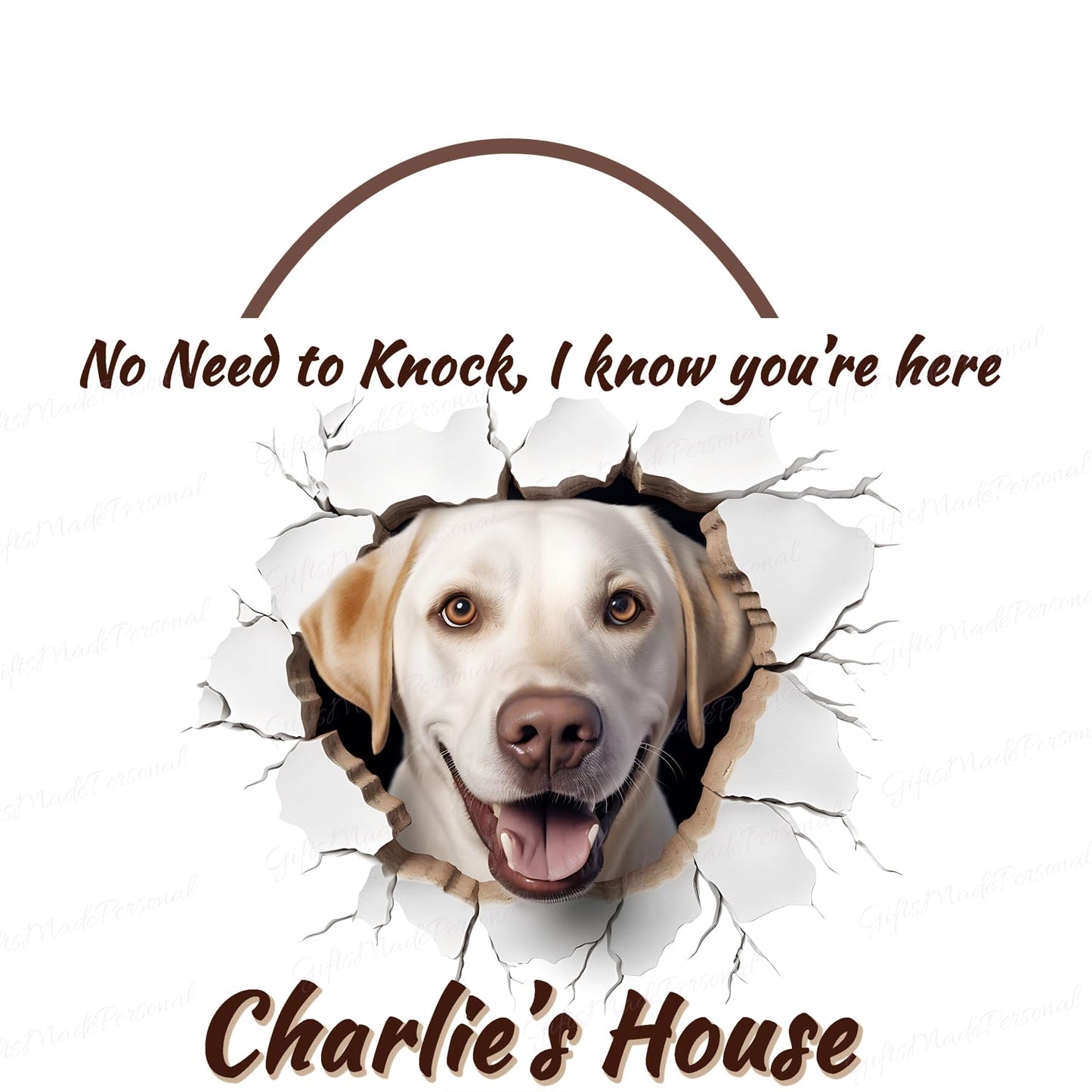 Pesonalized Yellow Lab Sign, Funny Yellow Labrador Sign, Personalized Pet Sign, Custom Dog Gifts, Yellow Labrador Gifts, Humorous Labrador No Knock Sign, Personalized Pet Gifts