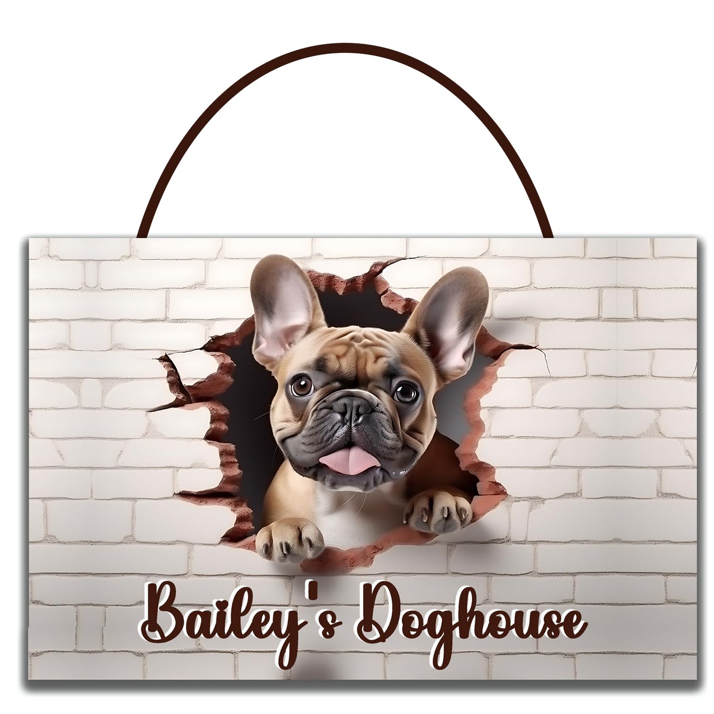 Personalized Frenchie Dog Sign Wall Art, Custom French Bulldog Sign, Personalized Frenchie Dog Door Plaque, Customized French Bulldog Gift