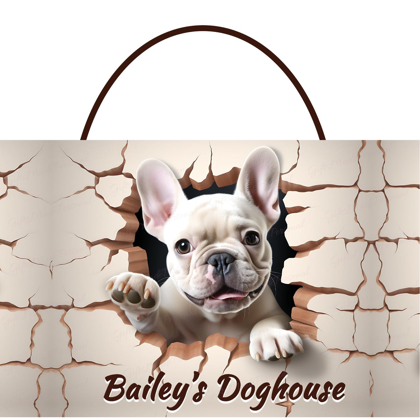 Personalized Frenchie Dog Pup Sign Wall Art, Custom French Bulldog Sign, Personalized Frenchie Dog Door Plaque, Customized French Bulldog Gift