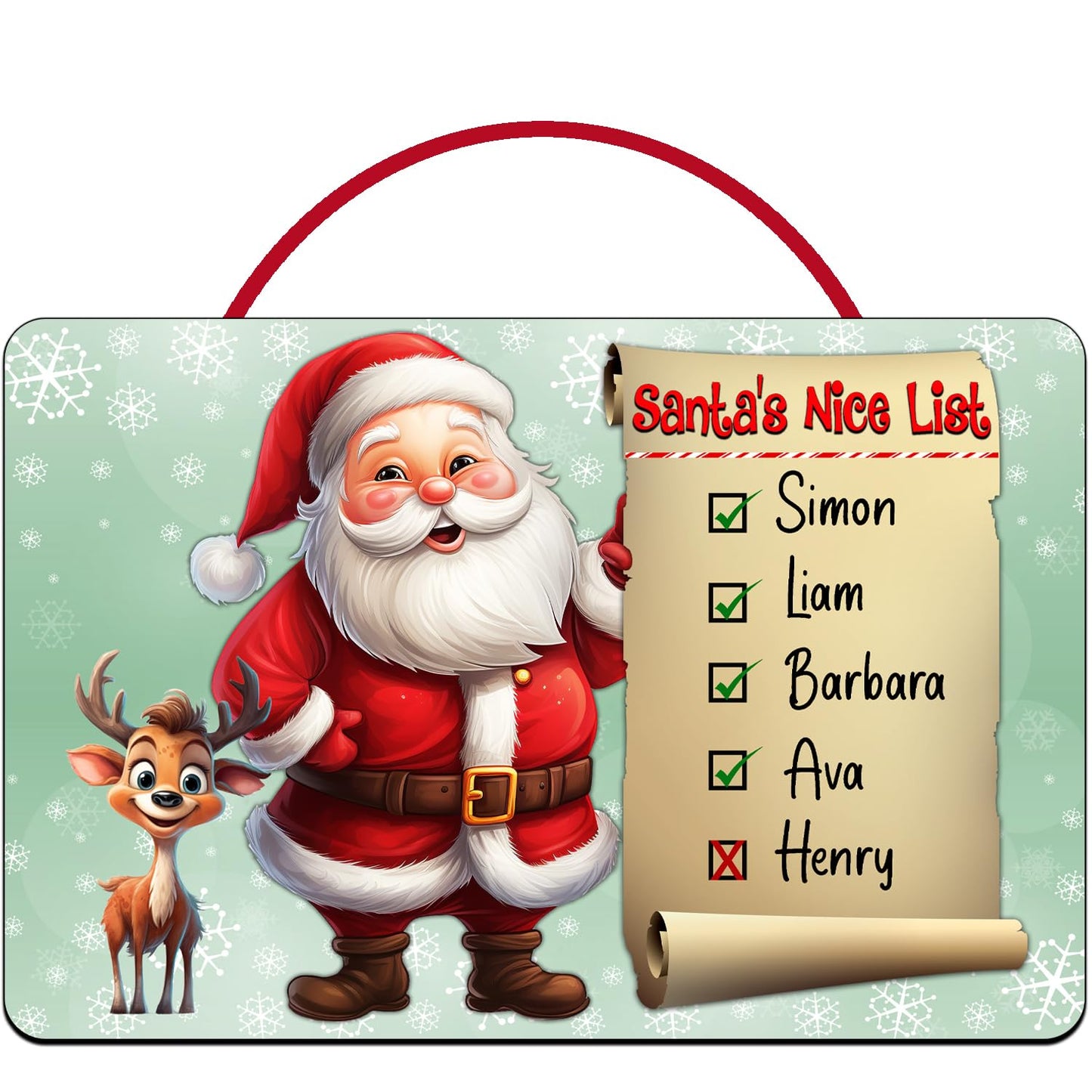 Personalized Christmas Family Sign - Santa List | Wood Christmas Gift Décor