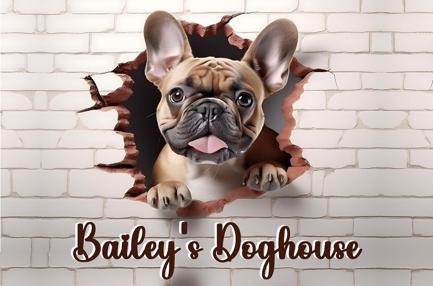 Personalized Frenchie Dog Sign Wall Art, Custom French Bulldog Sign, Personalized Frenchie Dog Door Plaque, Customized French Bulldog Gift