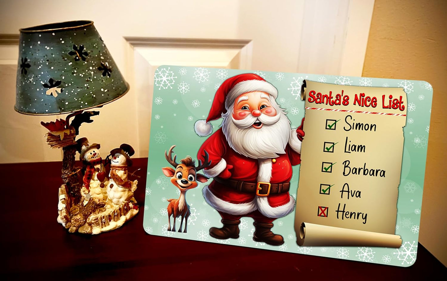 Personalized Christmas Family Sign - Santa List | Wood Christmas Gift Décor