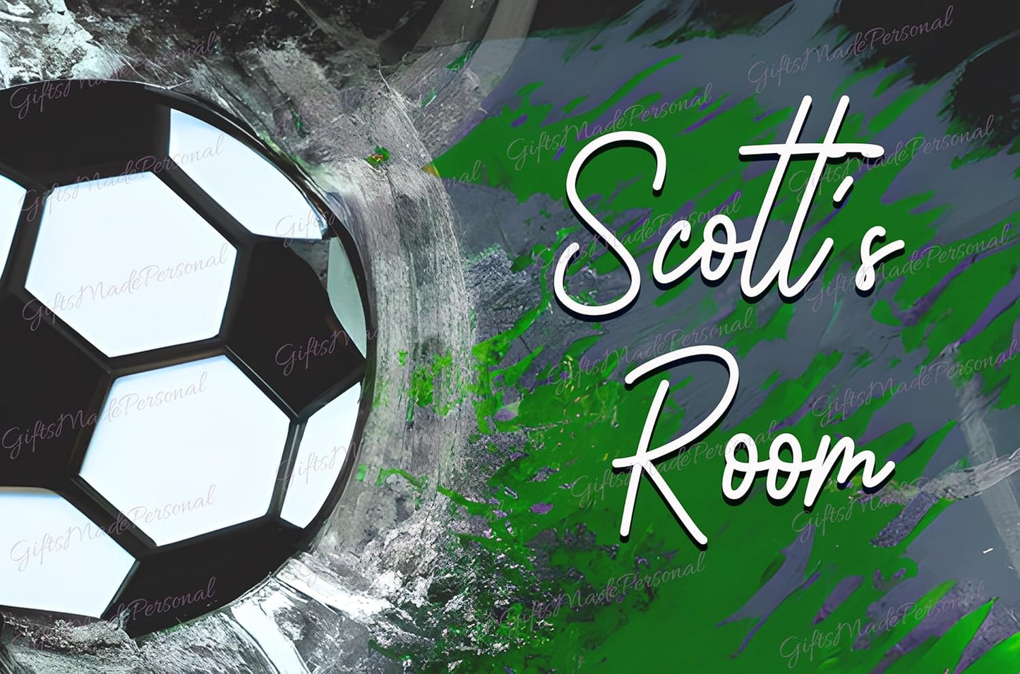 Personalized Soccer Sign, Custom Soccer Wall Art, Personalized Wall Sign, Soccer Decor for Bedroom, Personalized Football Door Plaque, Customized Soccer Gift, Graffiti Soccer