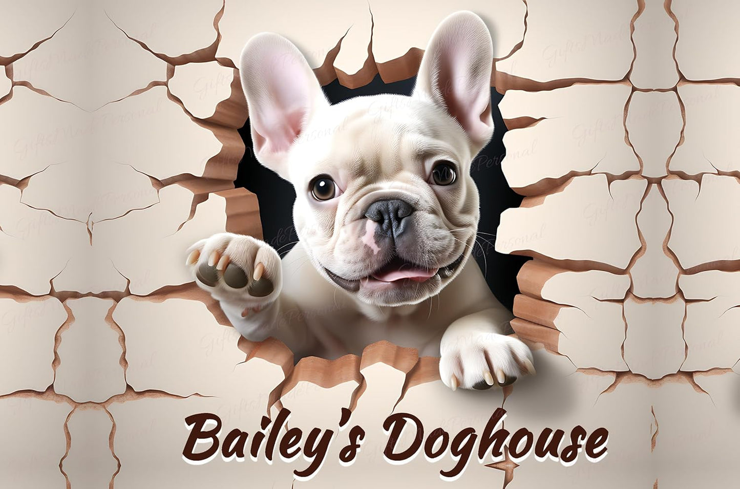 Personalized Frenchie Dog Pup Sign Wall Art, Custom French Bulldog Sign, Personalized Frenchie Dog Door Plaque, Customized French Bulldog Gift