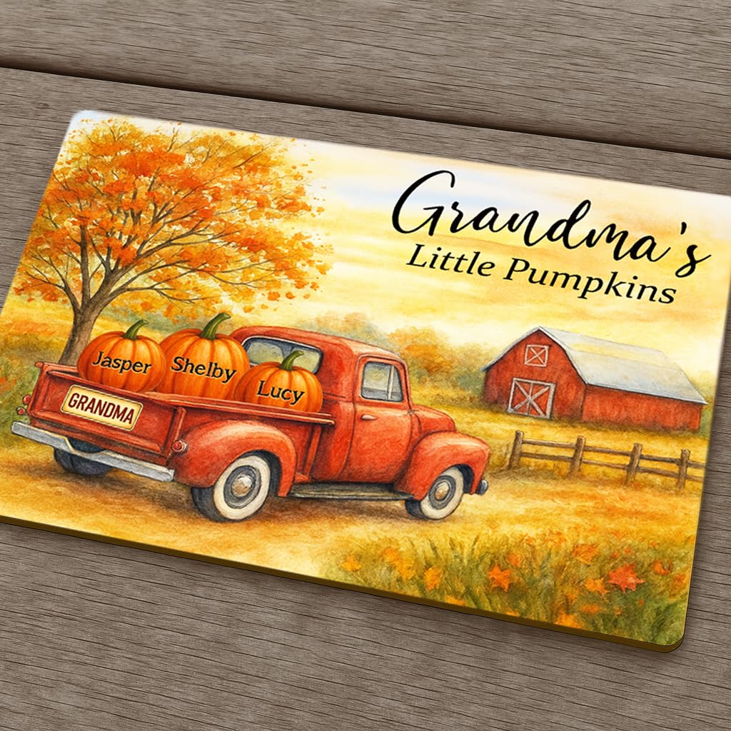 Grandma's Little Pumpkins Sign - Personalized with Grandkids Names