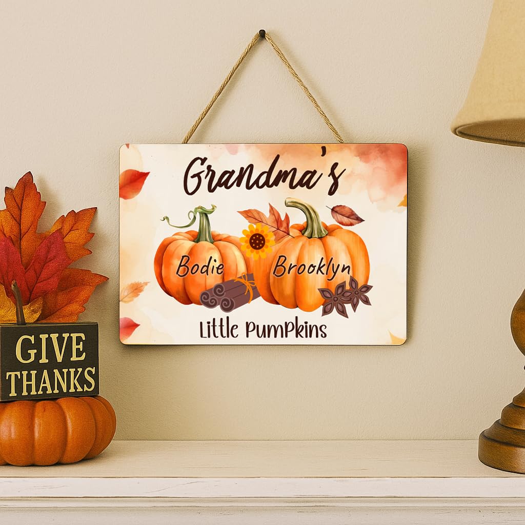 Personalized Grandma's Pumpkin Patch Sign | Custom Grandparent Gift | Fall Home Decor