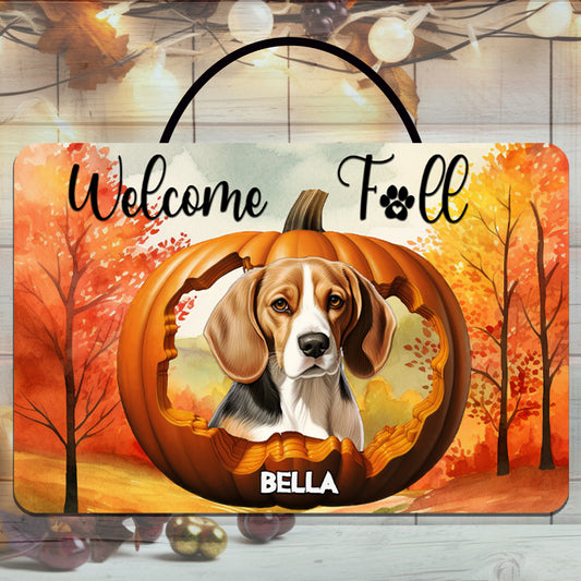 Personalized Pumpkin Dog Sign
