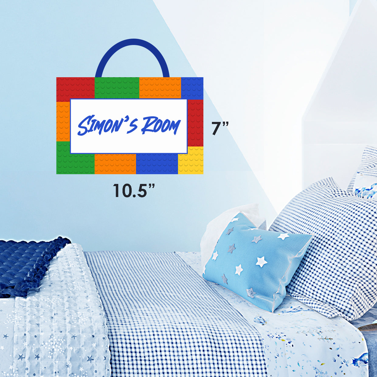 Personalized Lego-inspired Brick Building Block Door Wall Sign for Classroom Bedroom