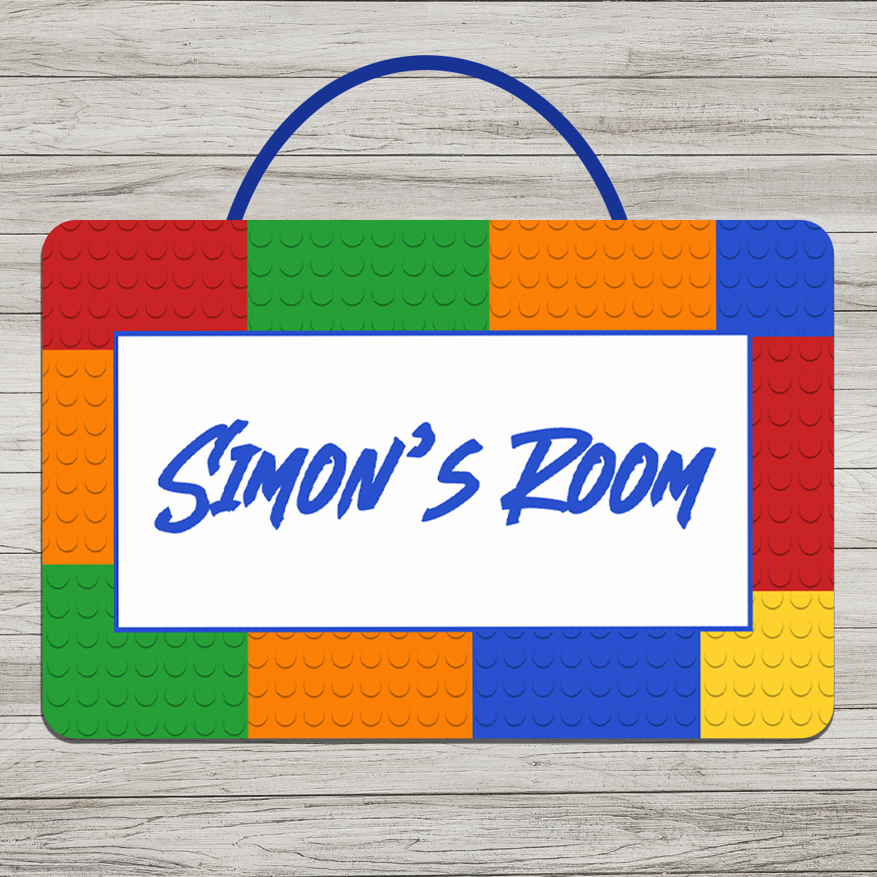 Personalized Lego-inspired Brick Building Block Door Wall Sign for Classroom Bedroom