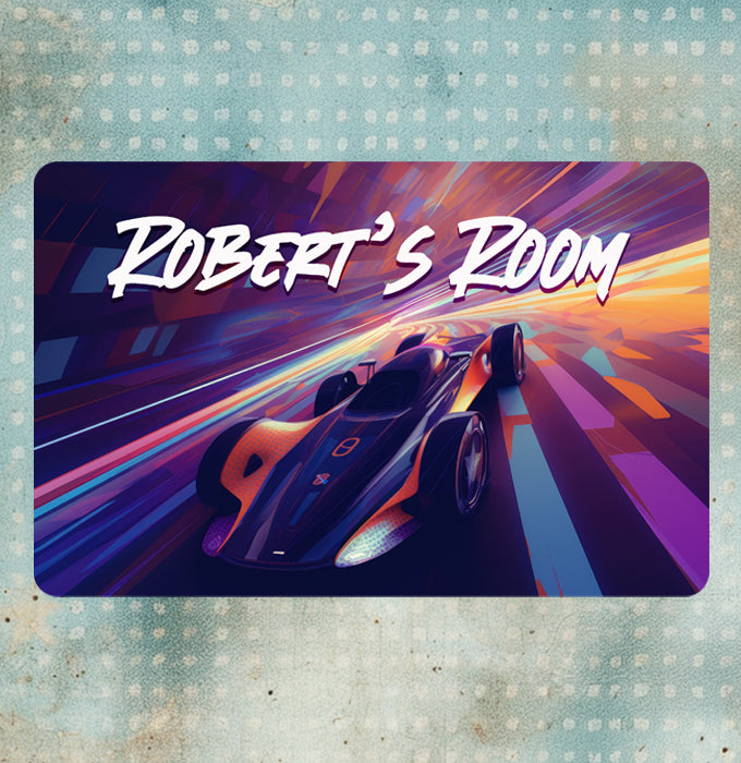 Personalized Racing Sign for Kid Bedroom | Racecar Room Decor Wall Art Gift | Custom Decorations