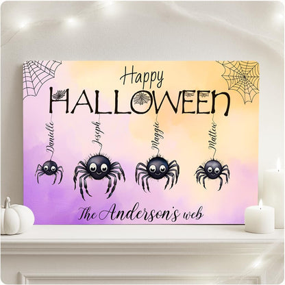 Personalized Halloween Spider Family Sign