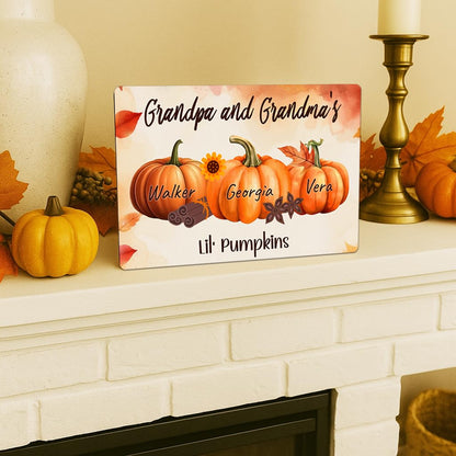 Personalized Grandma's Pumpkin Patch Sign | Custom Grandparent Gift | Fall Home Decor