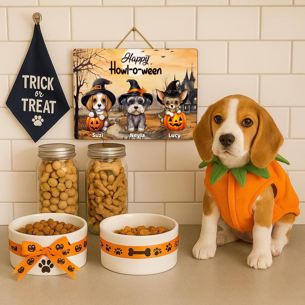Halloween Dog Sign - Personalized Spooky Cute Fall Decor