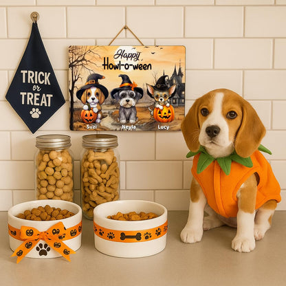 Halloween Dog Sign - Personalized Spooky Cute Fall Decor