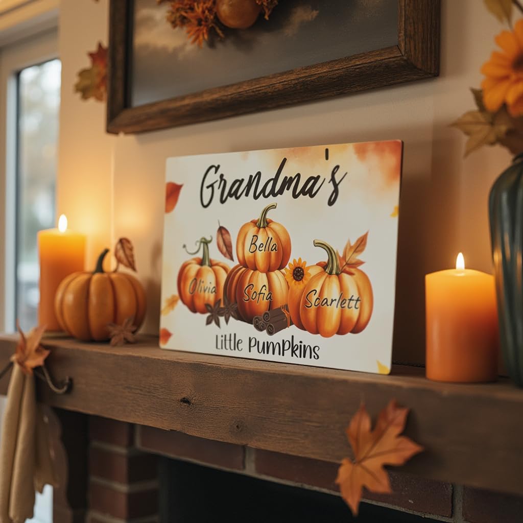 Personalized Grandma's Pumpkin Patch Sign | Custom Grandparent Gift | Fall Home Decor