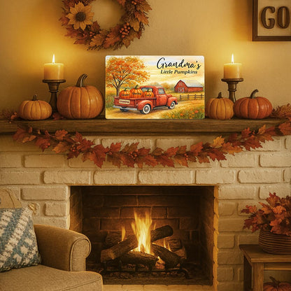 Grandma's Little Pumpkins Sign - Personalized with Grandkids Names