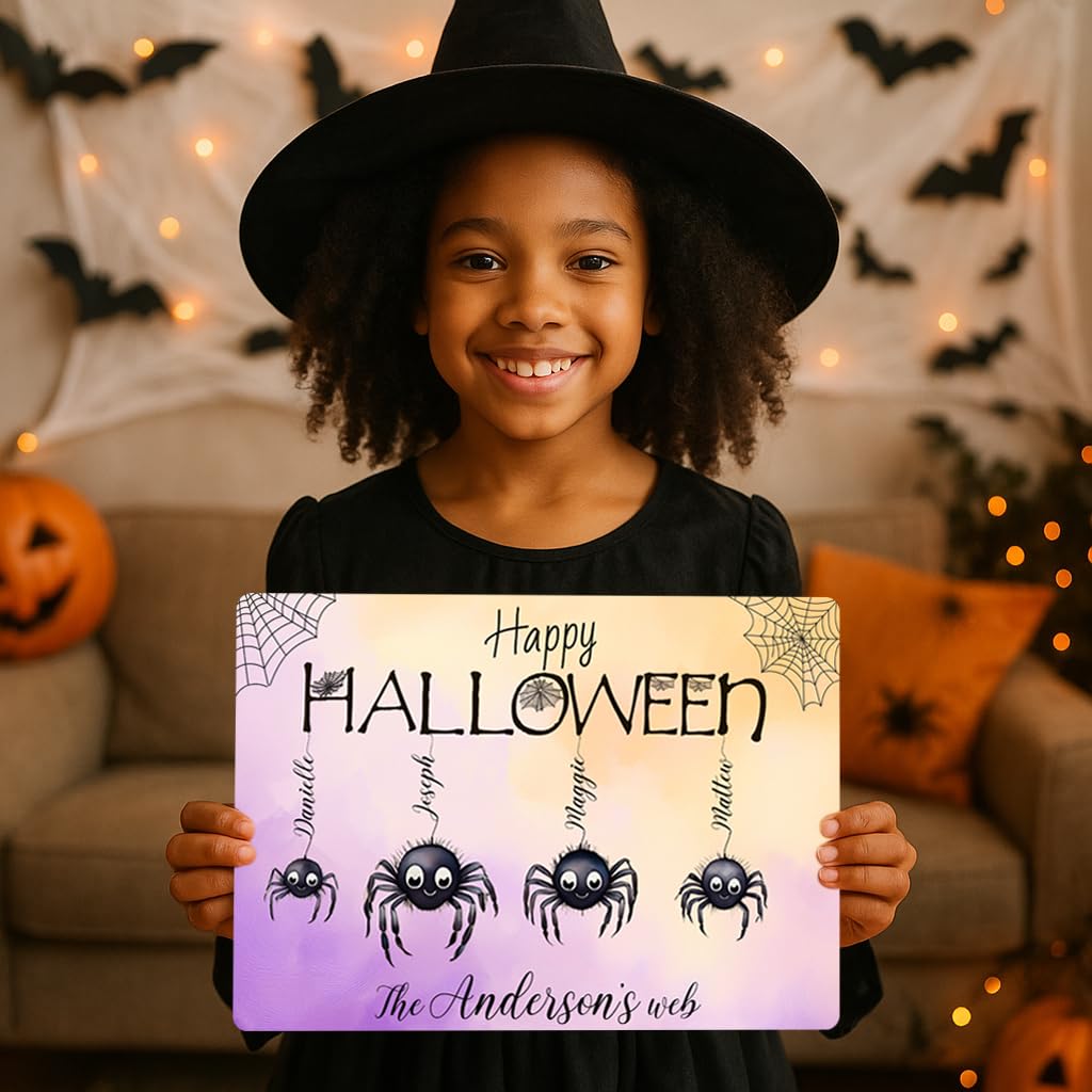 Personalized Halloween Spider Family Sign