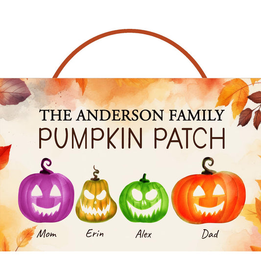 Personalized Sign by Gifts Made Personal | Personalized Pumpkin Sign | Family Name Sign | Personalized Door Wall Art | Custom Autumn Decor | Personalized Fall Door Plaque | Customized Autumn Gift