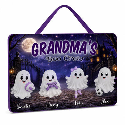Spooky Cute Fall Decor - Grandma's Boo Crew Personalized Sign