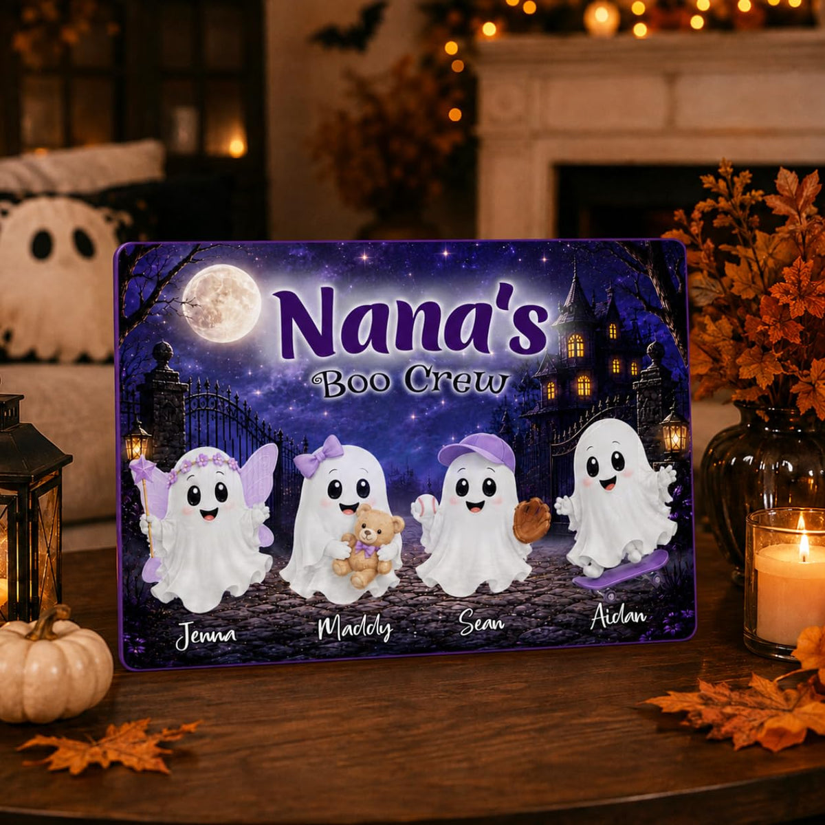 Spooky Cute Fall Decor - Grandma's Boo Crew Personalized Sign