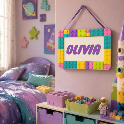 Brick Theme Pastel Room Decor Personalized Name Sign