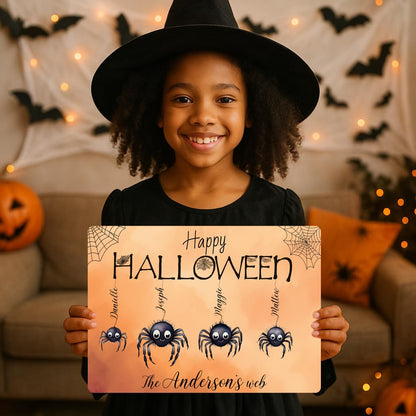 Personalized Halloween Spider Family Sign