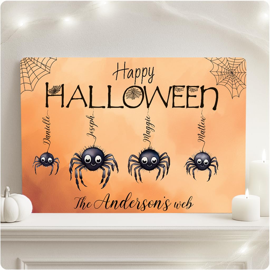 Personalized Halloween Spider Family Sign