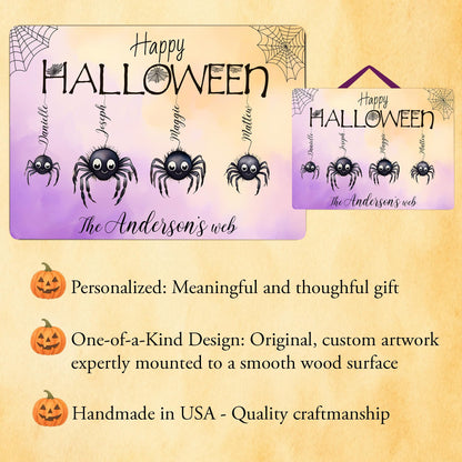 Personalized Halloween Spider Family Sign