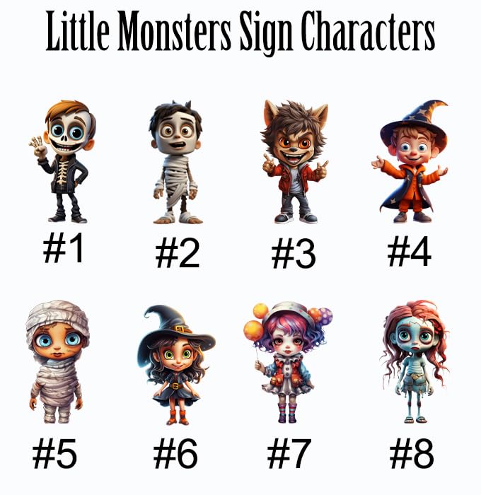 Personalized Grandma's Little Monsters Halloween Sign - Custom Grandkids Wood Wall Plaque with Names - Handcrafted Home Decor Autumn Fall Decorations Customized Unique Family Grandparent Gift
