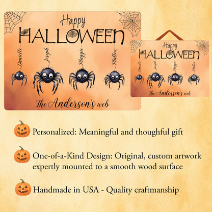 Personalized Halloween Spider Family Sign