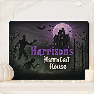 Personalized Halloween Haunted House Sign
