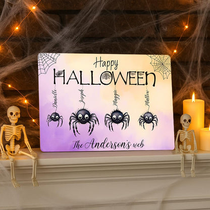 Personalized Halloween Spider Family Sign