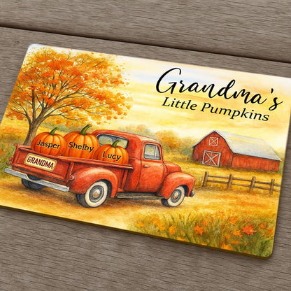 Grandma's Little Pumpkins Sign - Personalized with Grandkids Names