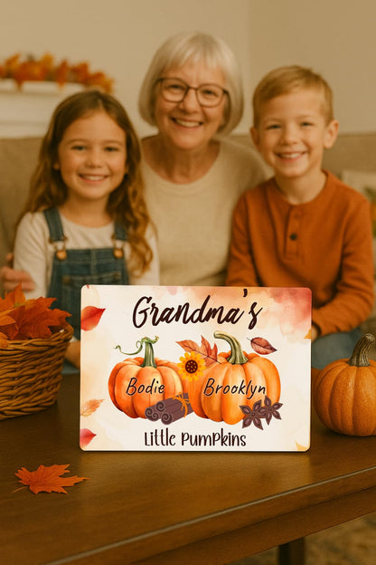 Personalized Grandma's Pumpkin Patch Sign | Custom Grandparent Gift | Fall Home Decor