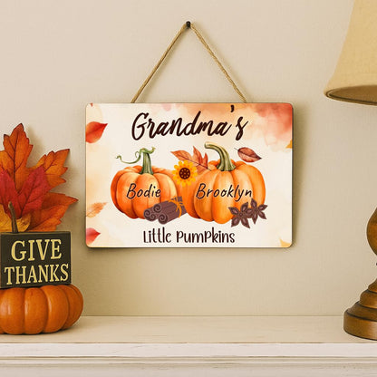 Personalized Grandma's Pumpkin Patch Sign | Custom Grandparent Gift | Fall Home Decor