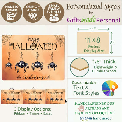 Personalized Halloween Spider Family Sign