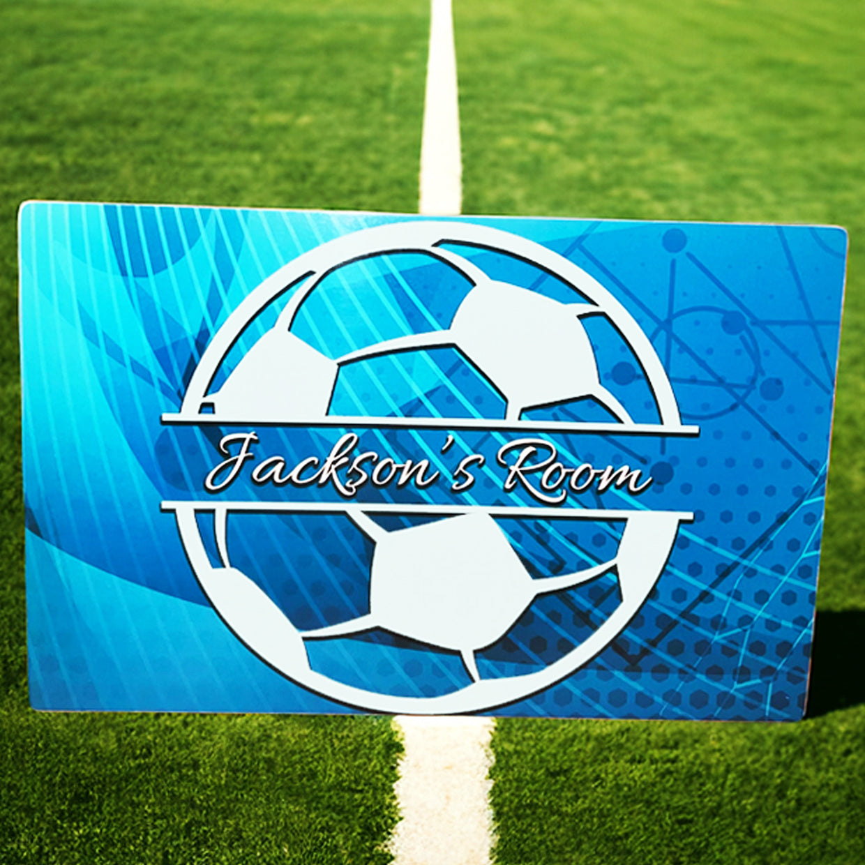 Custom Soccer Ball Name Sign for Kid's Door or Wall | Personalized Children’s Bedroom Decor