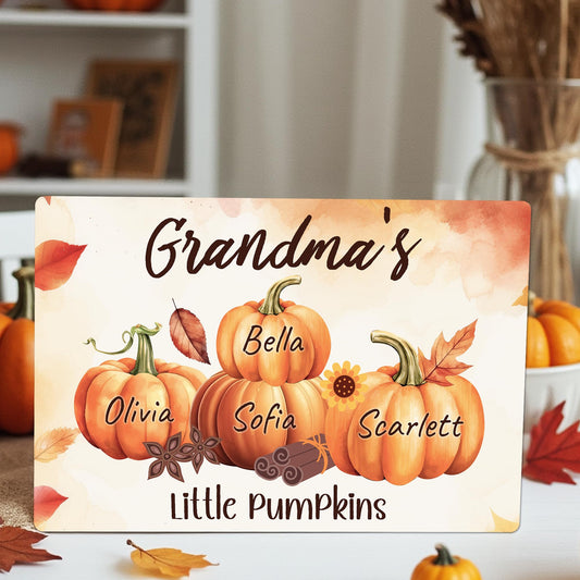 Personalized Grandma's Pumpkin Patch Sign | Custom Grandparent Gift | Fall Home Decor