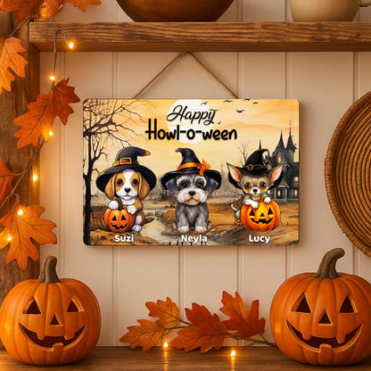 Halloween Dog Sign - Personalized Spooky Cute Fall Decor