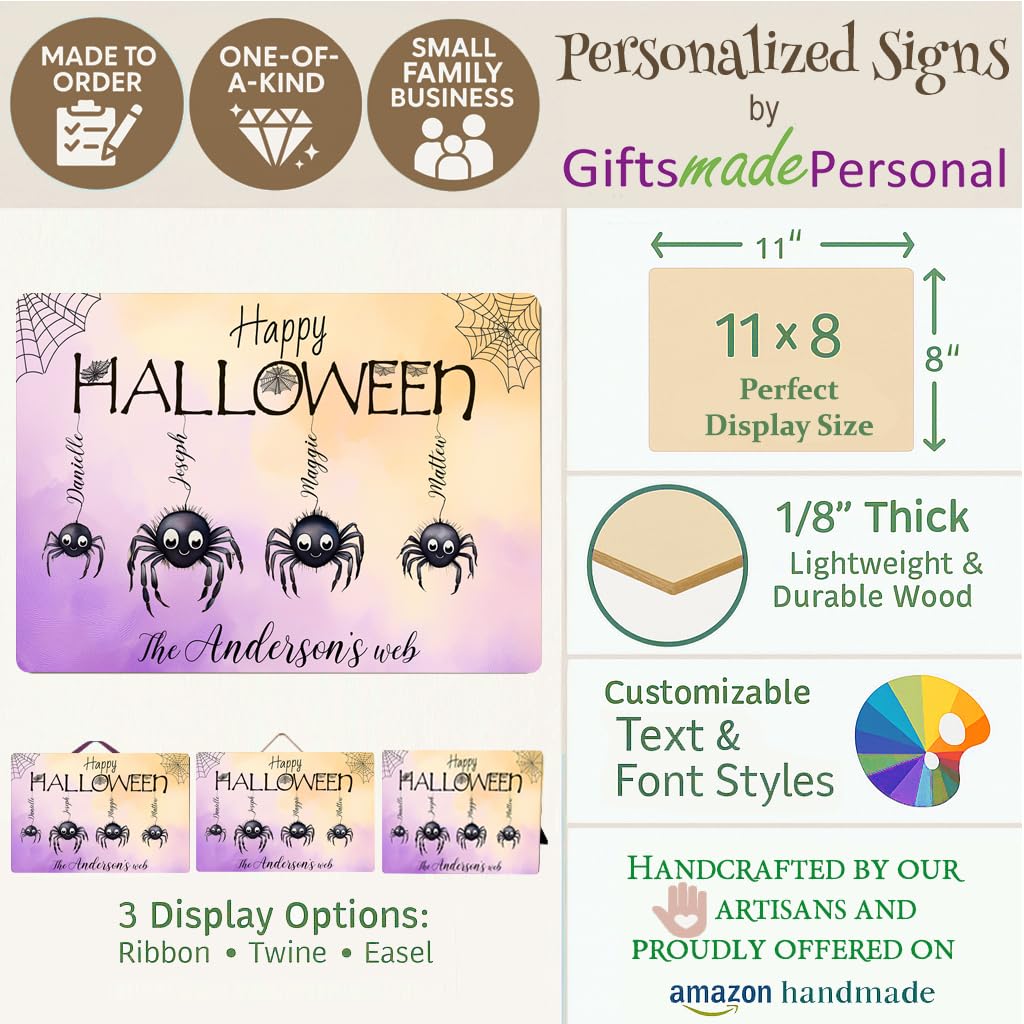 Personalized Halloween Spider Family Sign