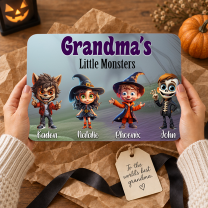 Personalized Halloween Sign - Grandma's Little Monsters Grandparent Gift