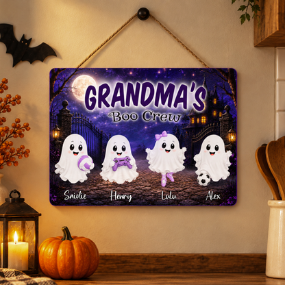 Spooky Cute Fall Decor - Grandma's Boo Crew Personalized Sign