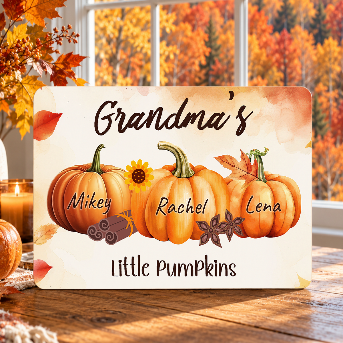 Personalized Pumpkin Patch Sign - Custom Family Fall Décor - Grandparent Gift - Little Pumpkins Plaque